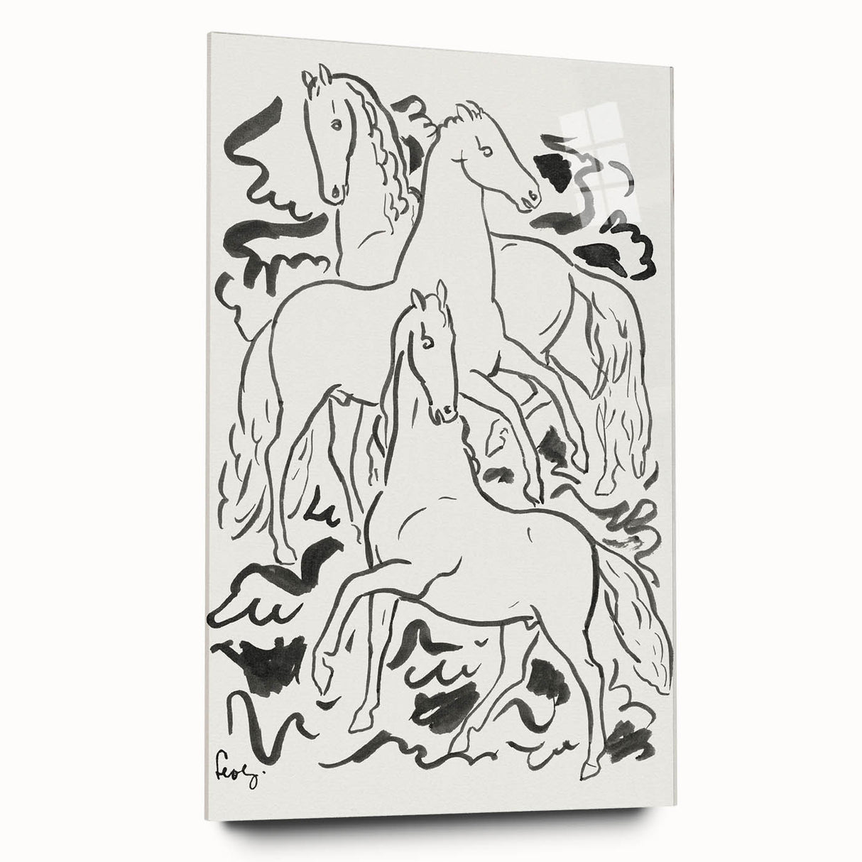 Expressionist Drawing - Three Horses | Contemporary Wall Art Print
