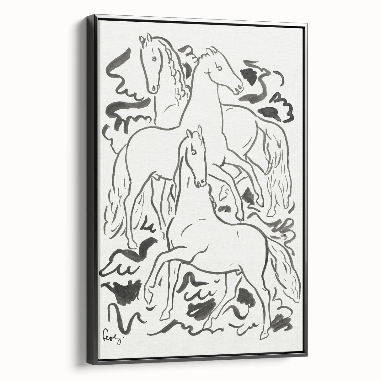 Expressionist Drawing - Three Horses | Contemporary Wall Art Print