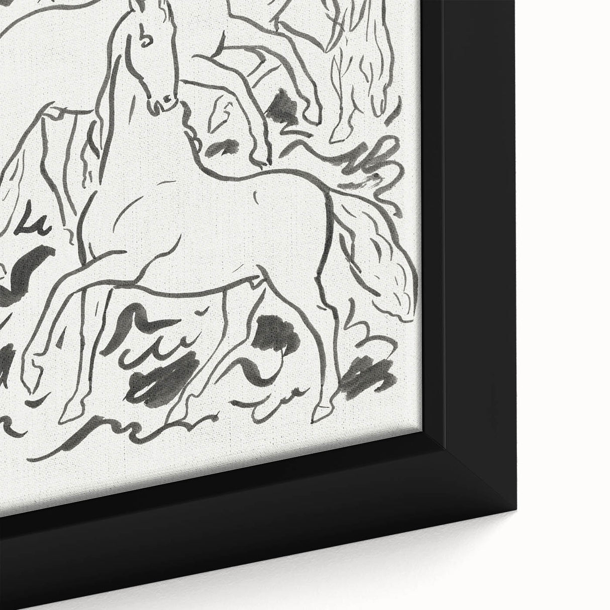 Expressionist Drawing - Three Horses | Contemporary Wall Art Print