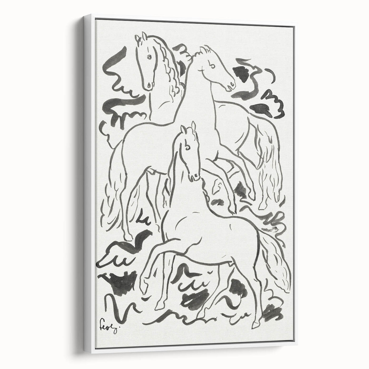 Expressionist Drawing - Three Horses | Contemporary Wall Art Print