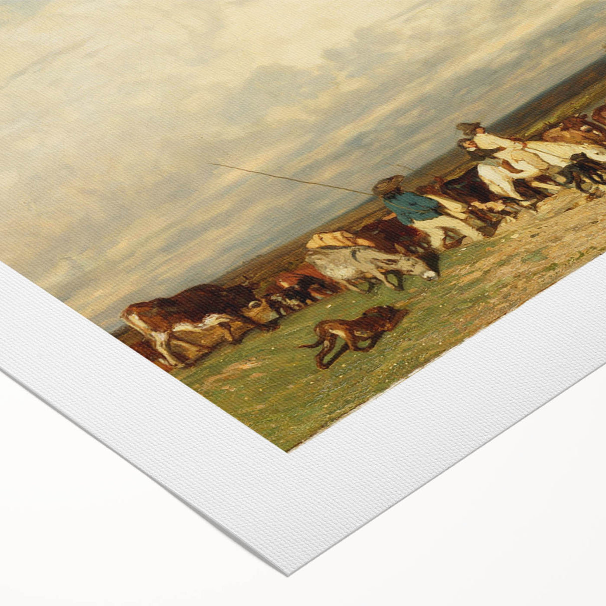 Romanticism Art: Cows Crossing a Ford by Jules Dupré - Classic Print