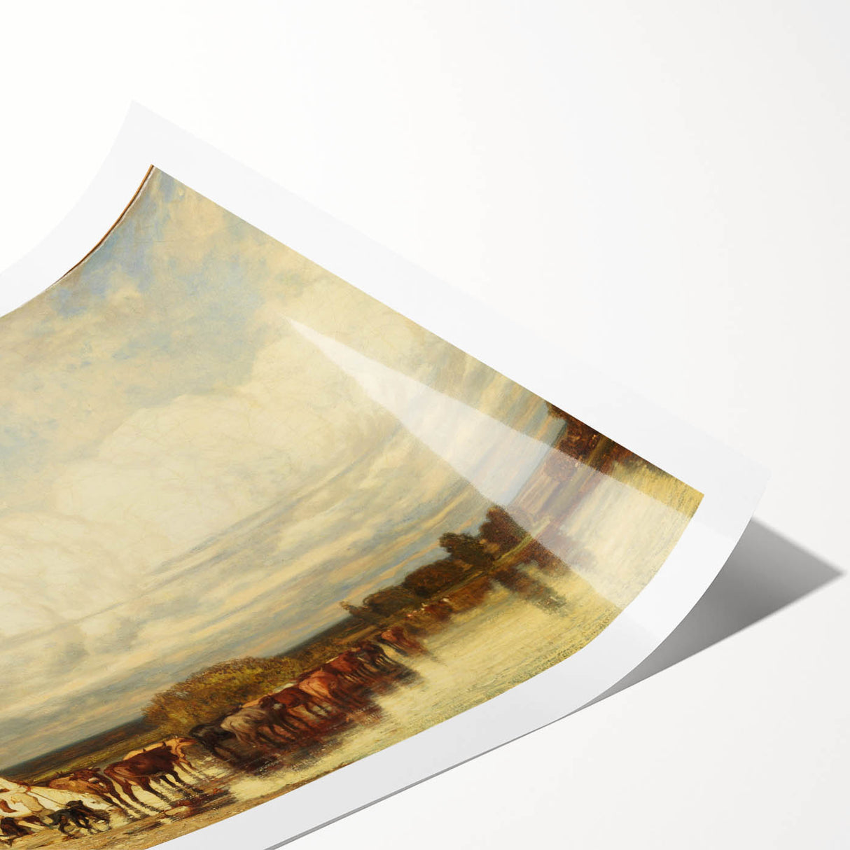 Romanticism Art: Cows Crossing a Ford by Jules Dupré - Classic Print