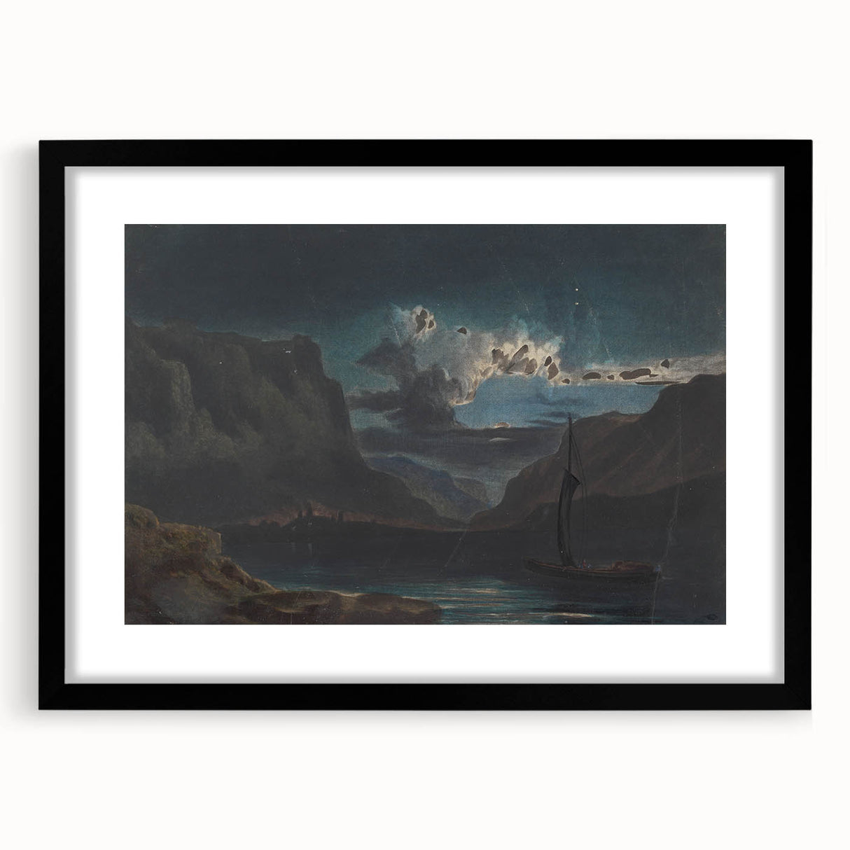 Romanticism Art: New Weir on the Wye - Dramatic Landscape Canvas