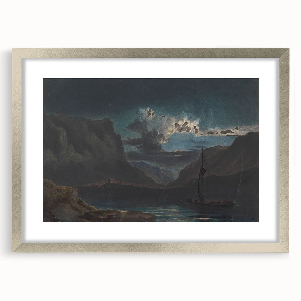 Romanticism Art: New Weir on the Wye - Dramatic Landscape Canvas
