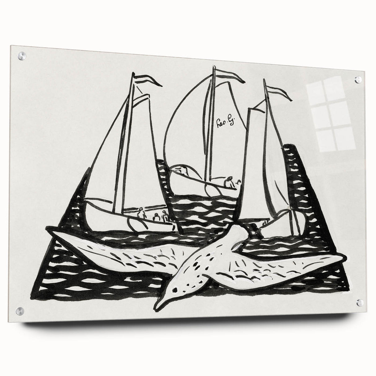 Expressionist Nautical Scene - Sailing Ships | Modern Wall Art Print