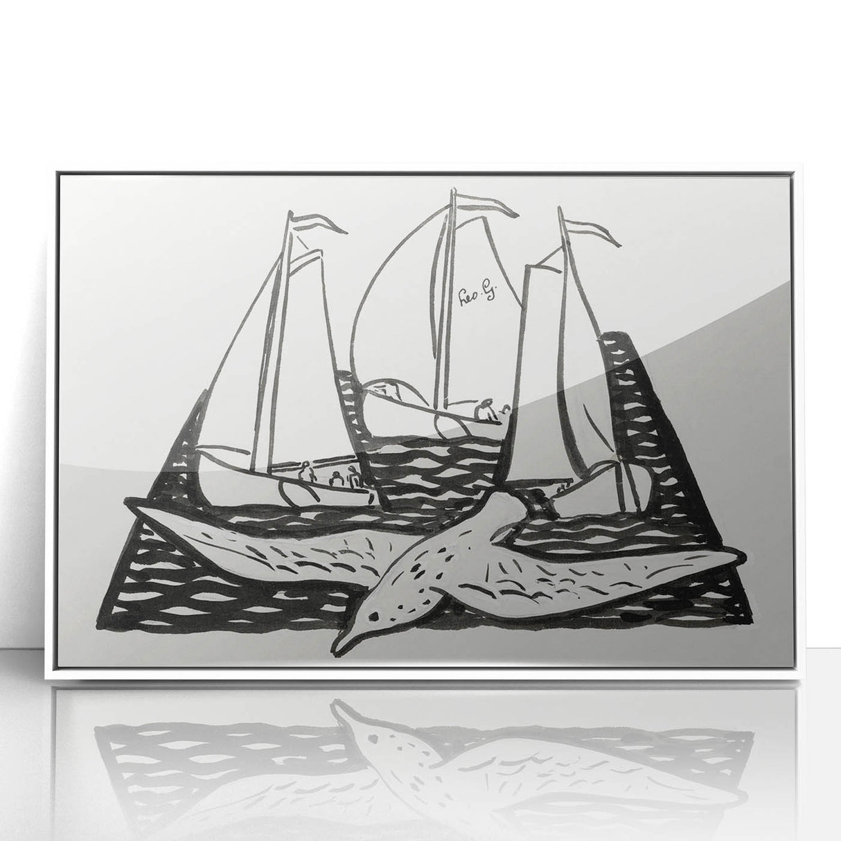 Expressionist Nautical Scene - Sailing Ships | Modern Wall Art Print