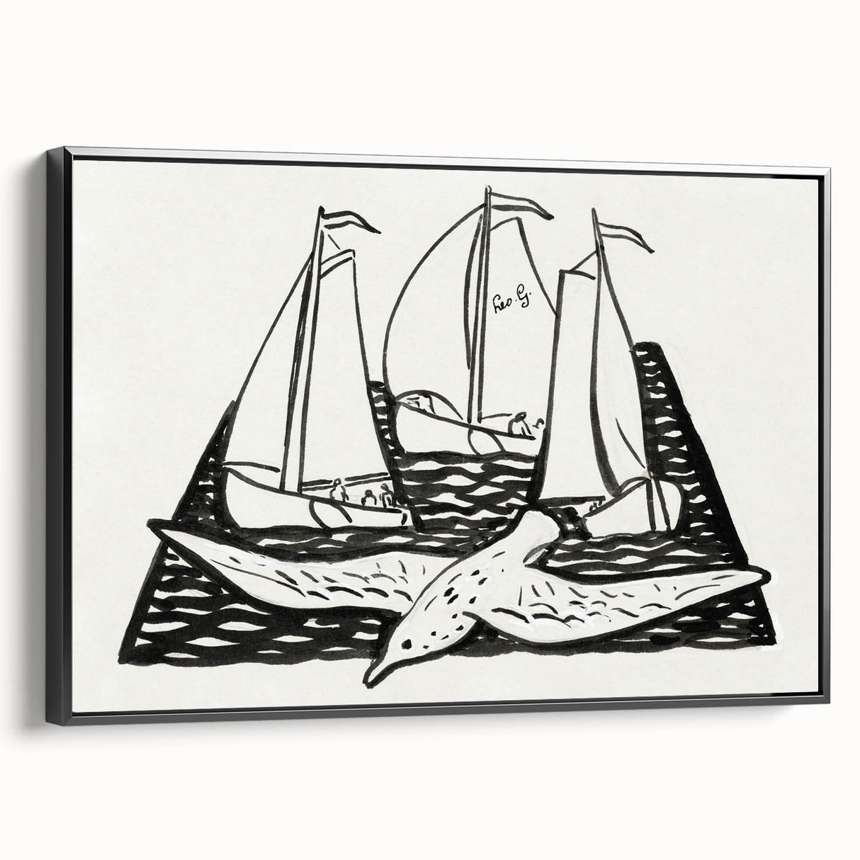 Expressionist Nautical Scene - Sailing Ships | Modern Wall Art Print