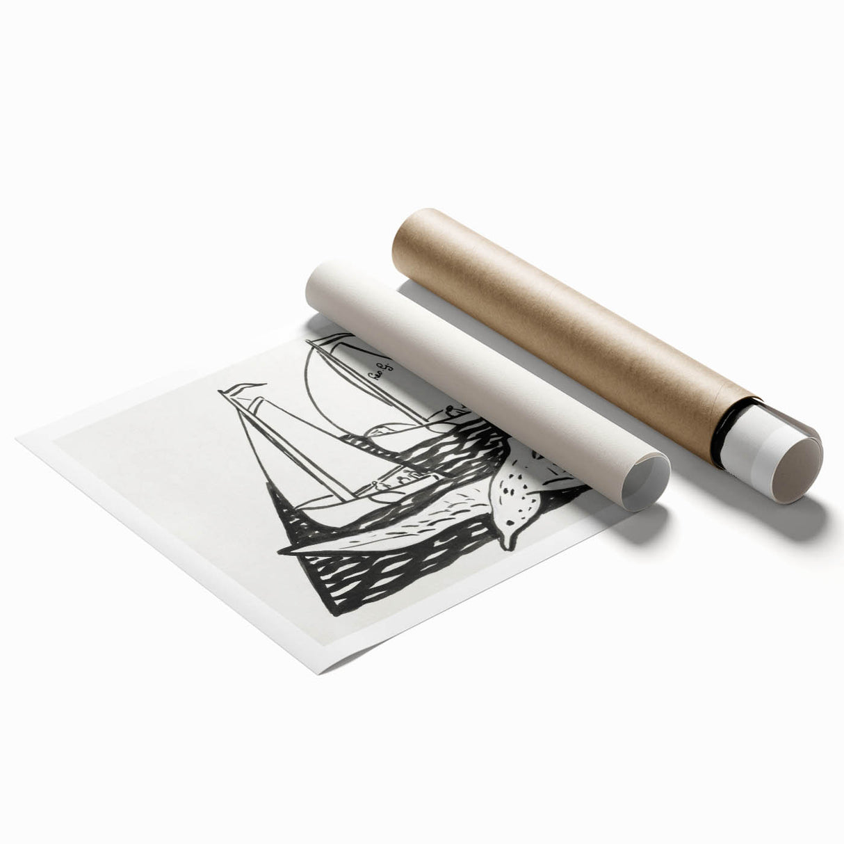 Expressionist Nautical Scene - Sailing Ships | Modern Wall Art Print