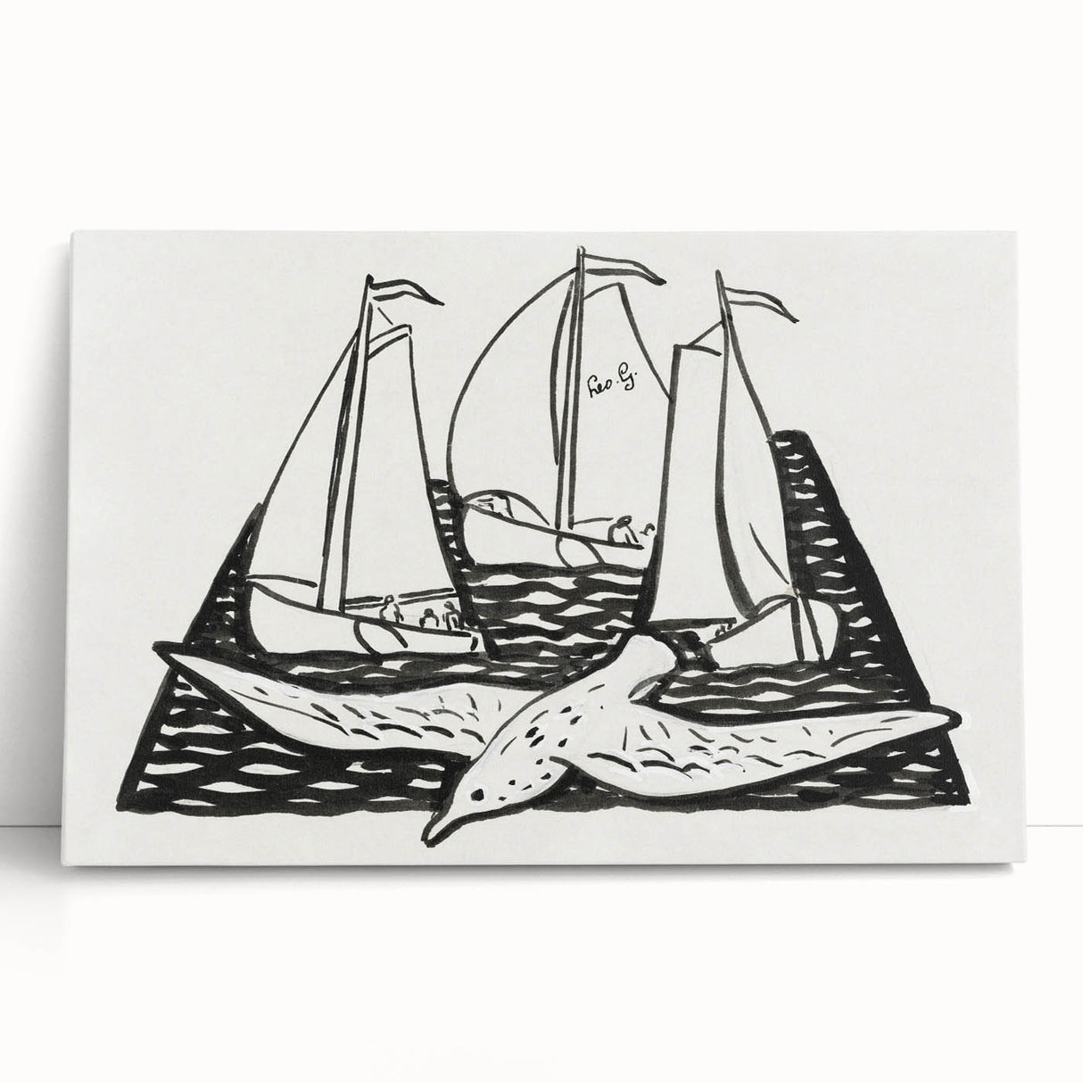 Expressionist Nautical Scene - Sailing Ships | Modern Wall Art Print
