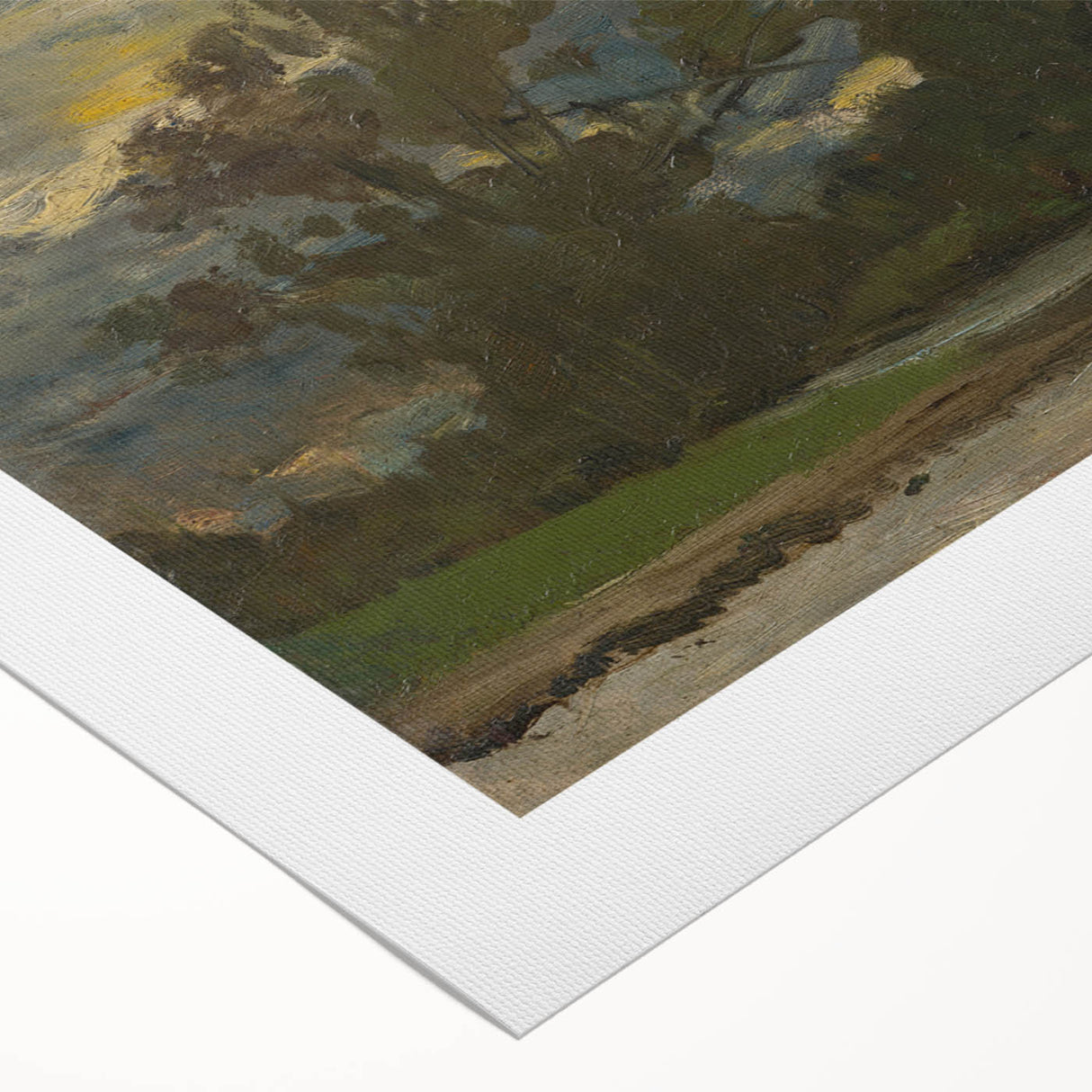 Romanticism Art: Poprad River Shore by Mednyánszky - Landscape Canvas