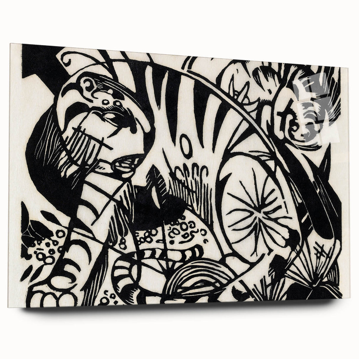 Expressionist Print - Tiger by Franz Marc | Black and White Wall Art
