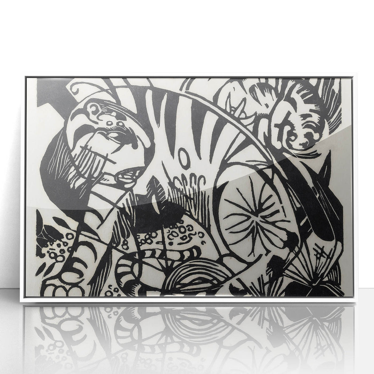 Expressionist Print - Tiger by Franz Marc | Black and White Wall Art