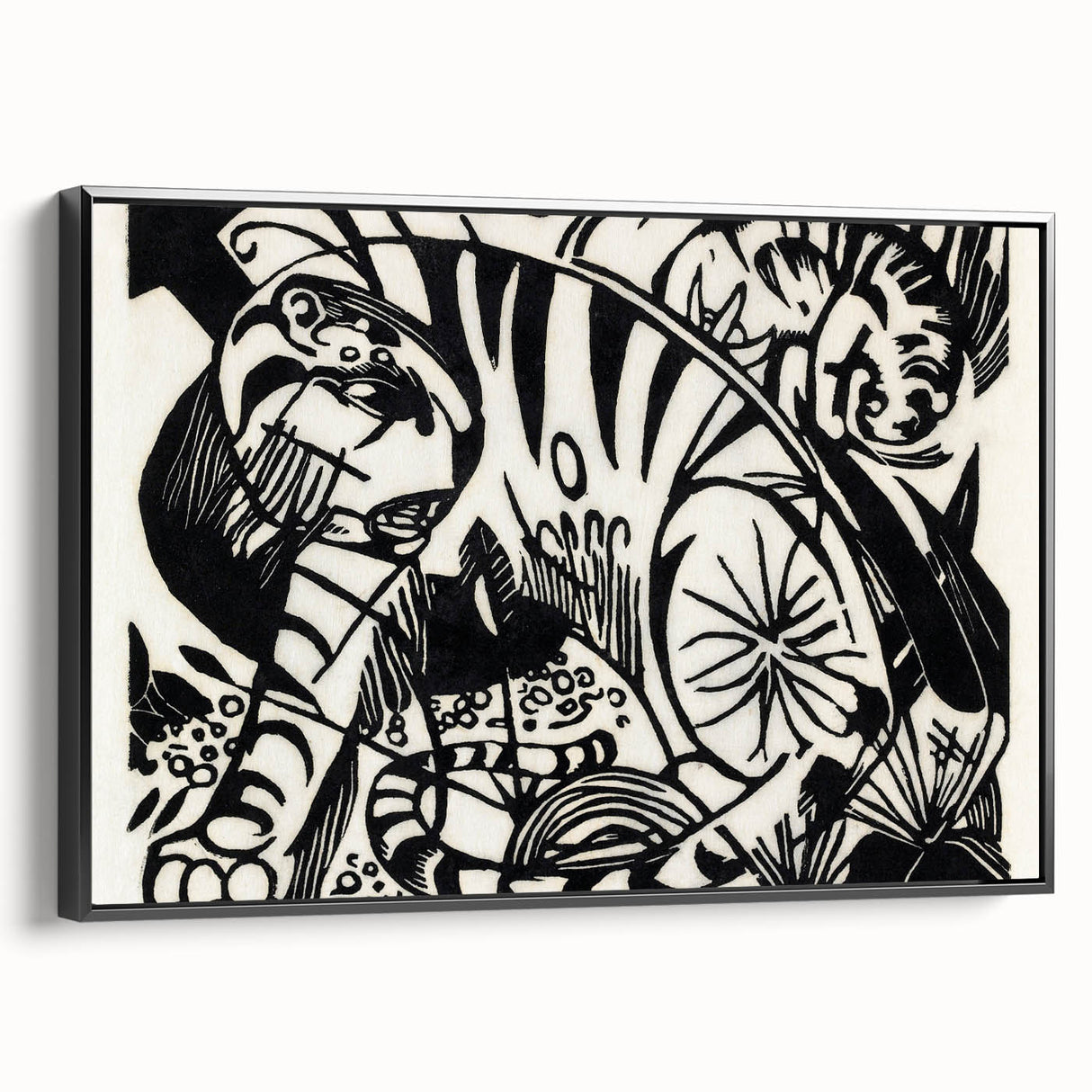 Expressionist Print - Tiger by Franz Marc | Black and White Wall Art