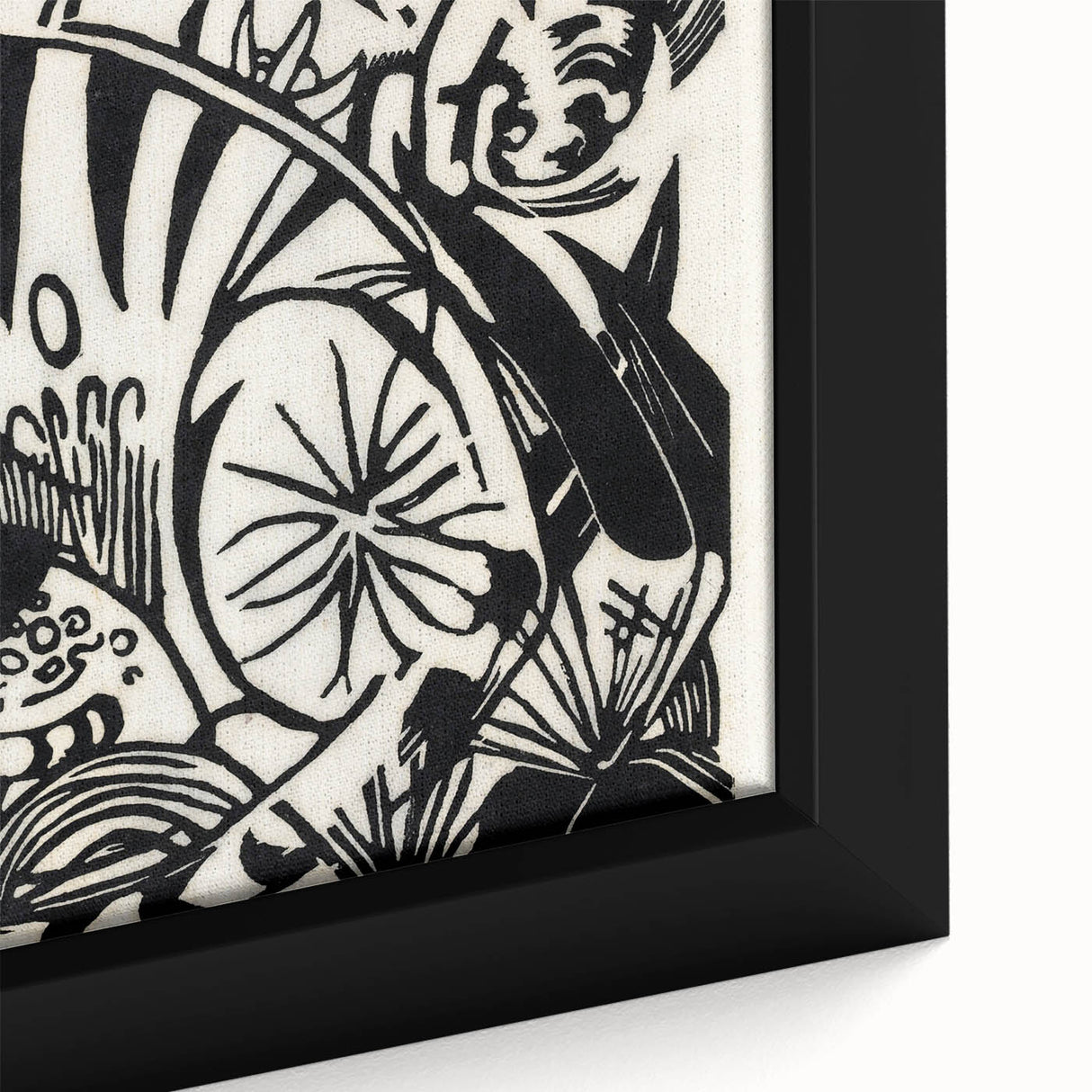 Expressionist Print - Tiger by Franz Marc | Black and White Wall Art