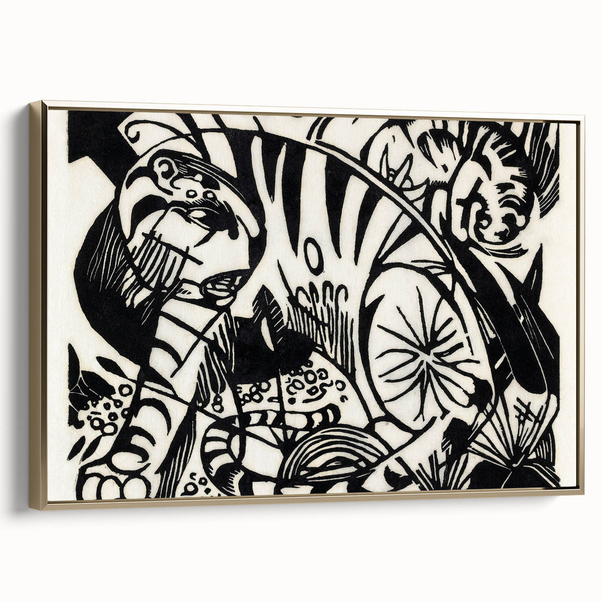 Expressionist Print - Tiger by Franz Marc | Black and White Wall Art