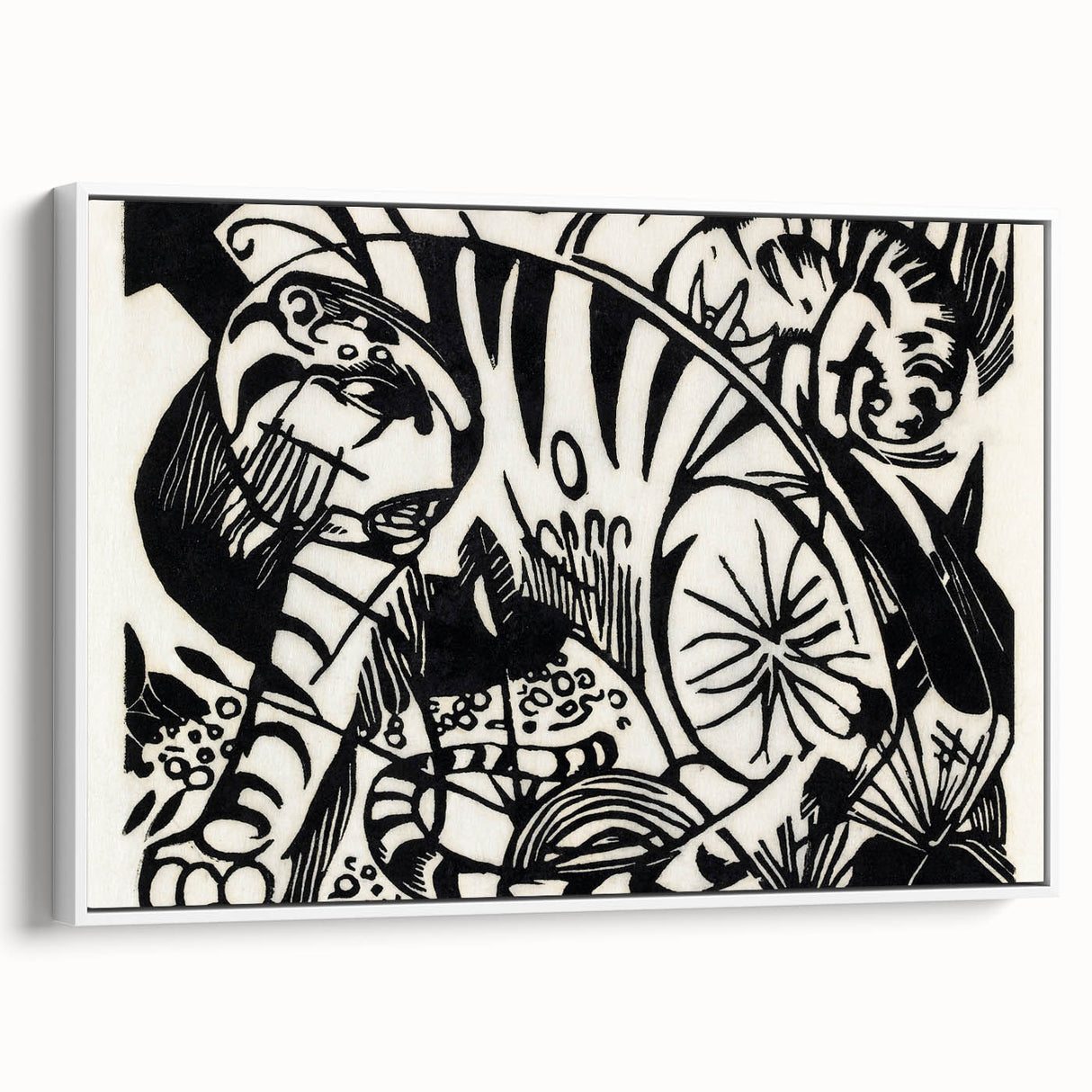 Expressionist Print - Tiger by Franz Marc | Black and White Wall Art
