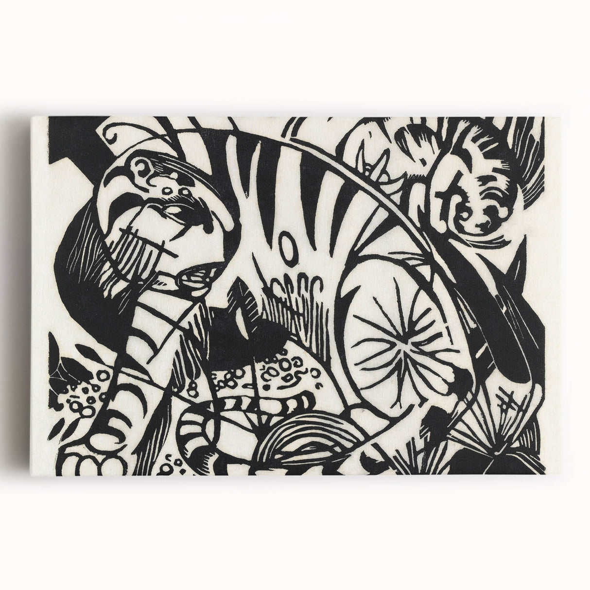 Expressionist Print - Tiger by Franz Marc | Black and White Wall Art