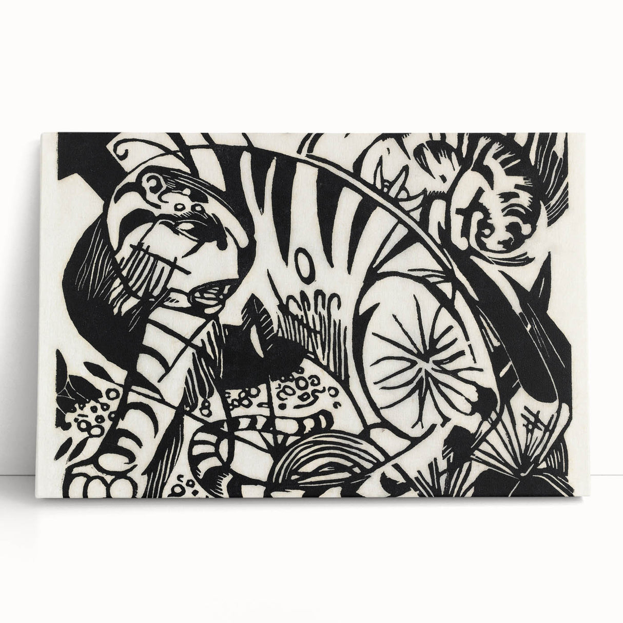 Expressionist Print - Tiger by Franz Marc | Black and White Wall Art