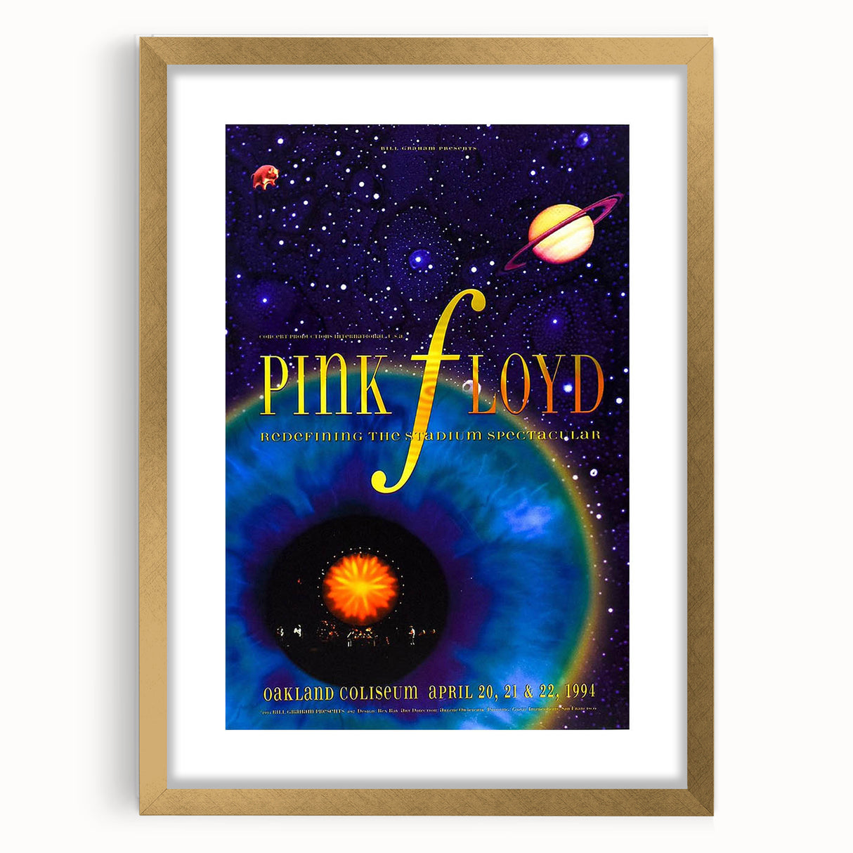 Pink Floyd 1994 Oakland Coliseum Concert Poster - Redefining Stadium Spectacular