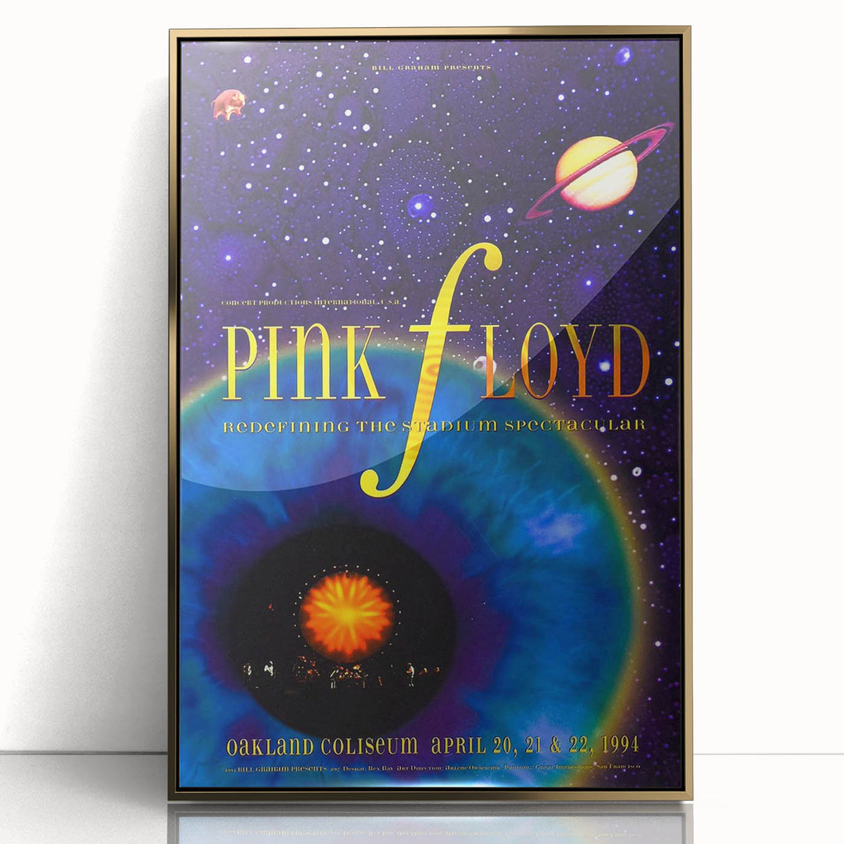 Pink Floyd 1994 Oakland Coliseum Concert Poster - Redefining Stadium Spectacular