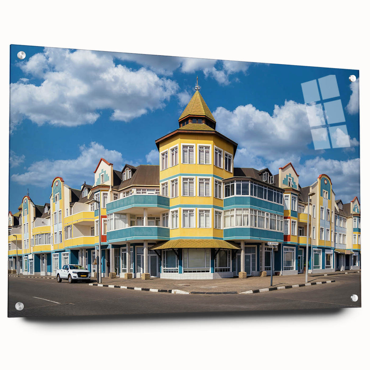 Acrylic print of a Namibian landscape in muted earth tones, suitable for bedroom or dining room decor.