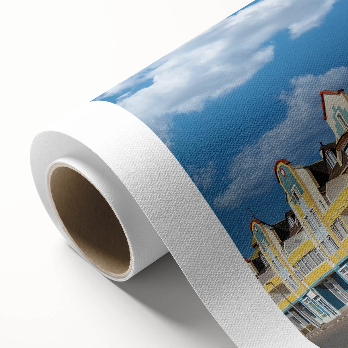 Art deco poster of Namibian scenery on rolled canvas, featuring earth tones, ideal for nursery wall art or dining room decor.