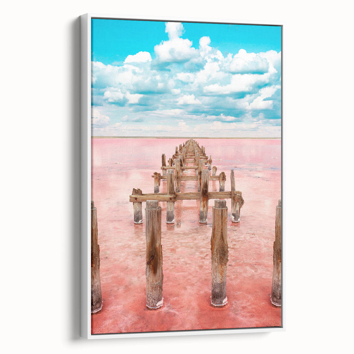 Extra large framed canvas depicting a vintage poster art of Yucatan, Mexico, with vibrant colors on a black background.