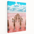 Side view of a stretched canvas featuring a scenic Yucatan landscape, ideal for kitchen wall art.