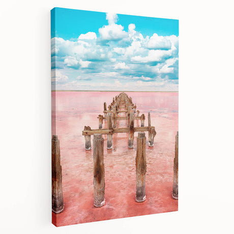 Side view of a stretched canvas featuring a scenic Yucatan landscape, ideal for kitchen wall art.