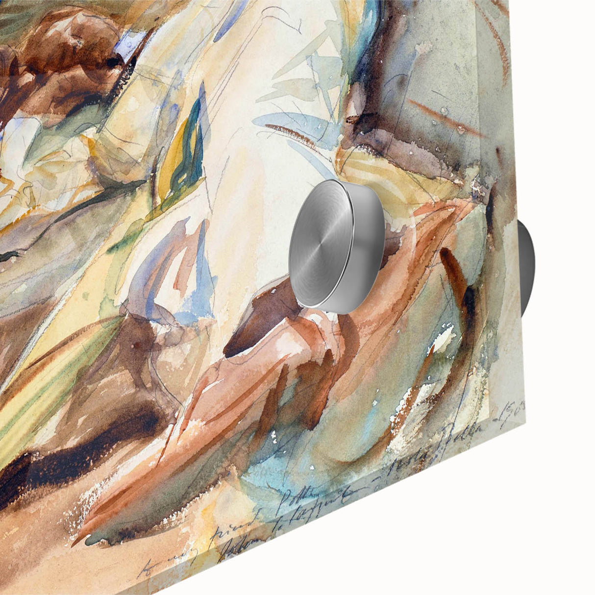 Romanticism Art: Two Figures in a Boat by Sargent - Scenic Canvas