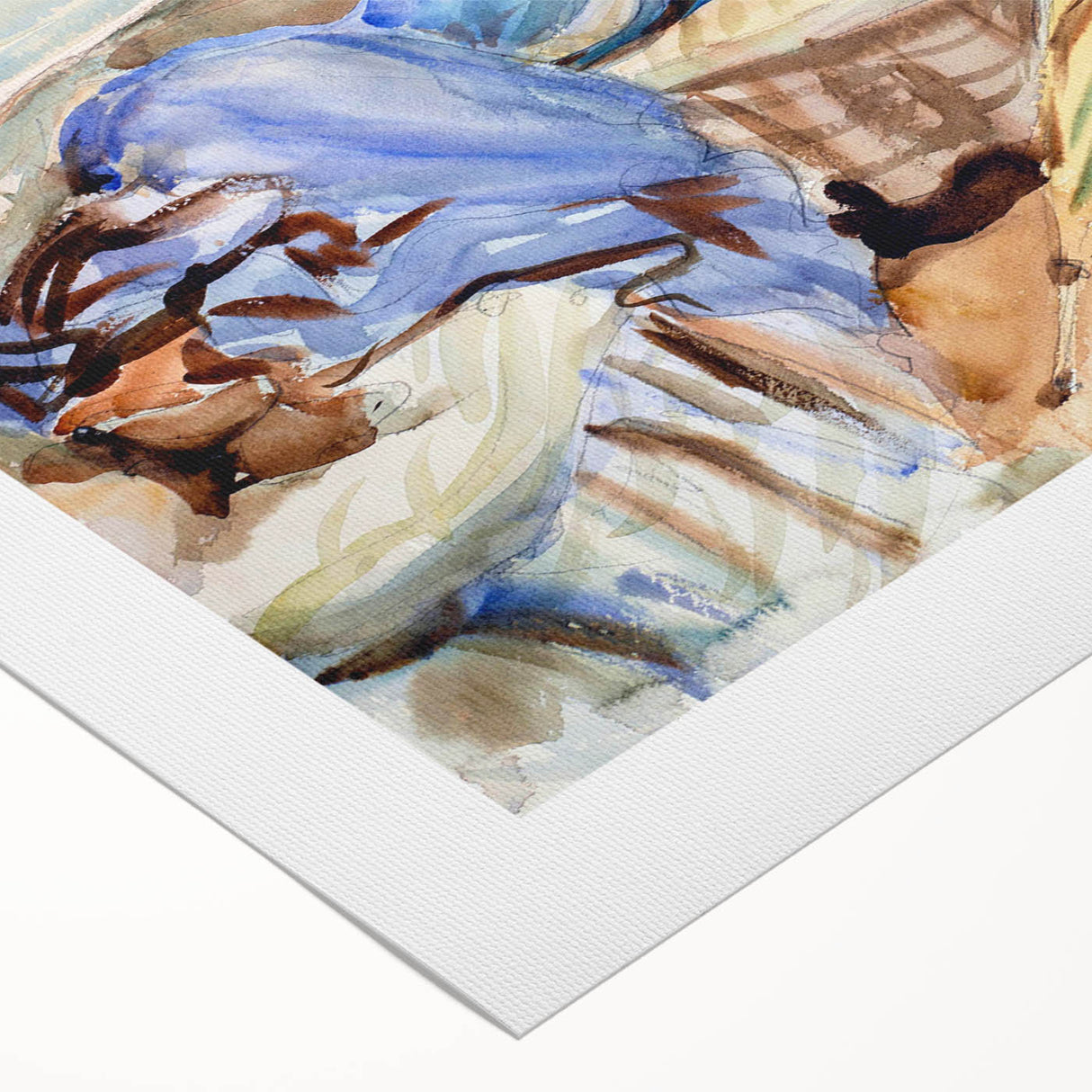 Romanticism Art: Two Figures in a Boat by Sargent - Scenic Canvas