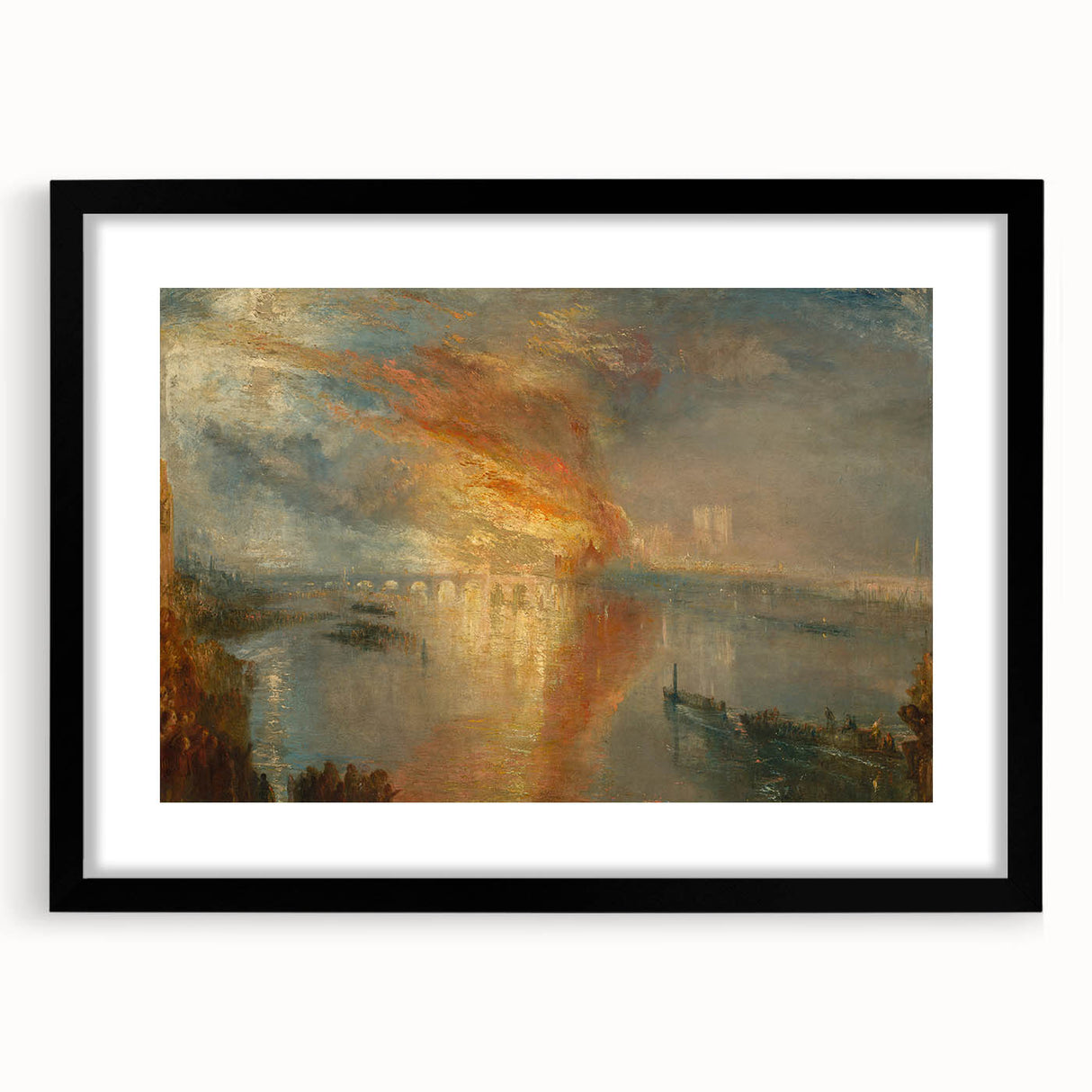 Romanticism Art: Burning of Parliament by Turner - Dramatic Canvas