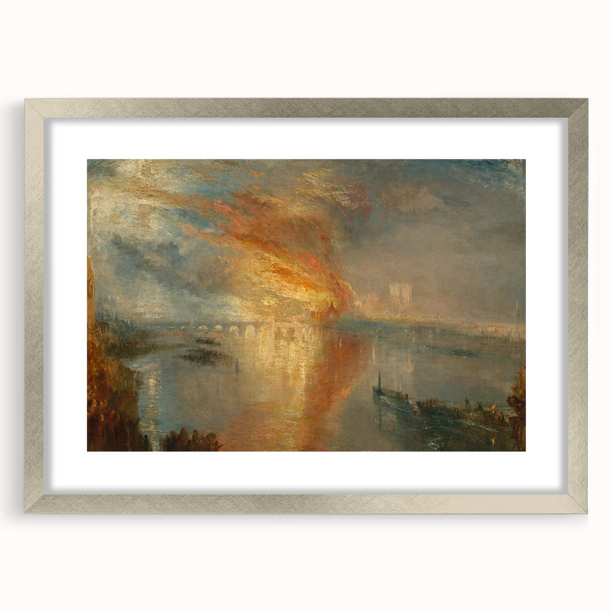 Romanticism Art: Burning of Parliament by Turner - Dramatic Canvas