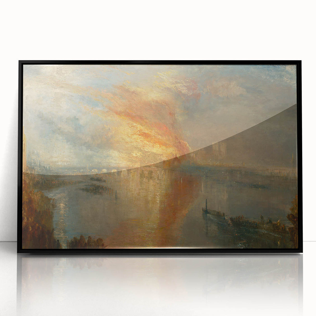 Romanticism Art: Burning of Parliament by Turner - Dramatic Canvas