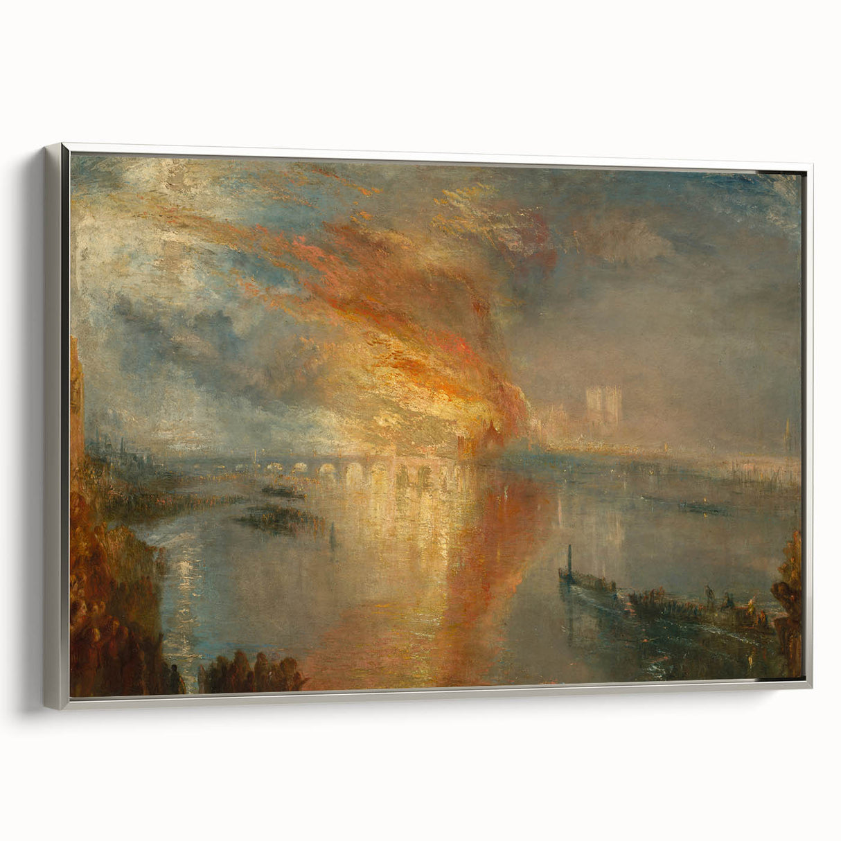 Romanticism Art: Burning of Parliament by Turner - Dramatic Canvas