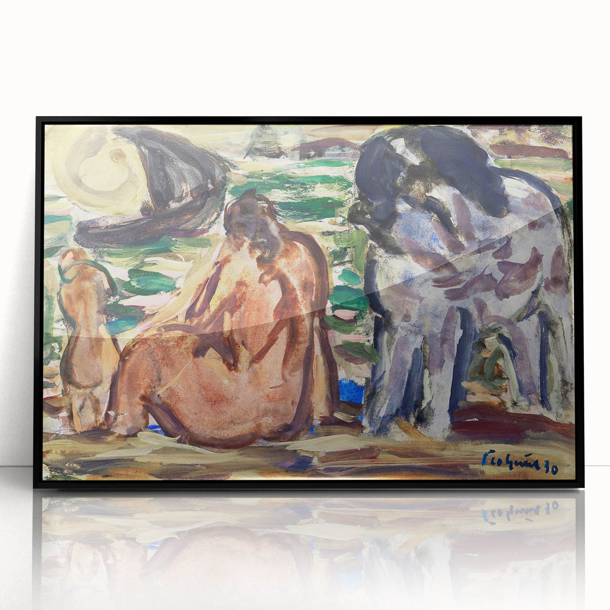 Expressionist Scene - Two Figures and a Horse by Leo Gestel | Wall Art