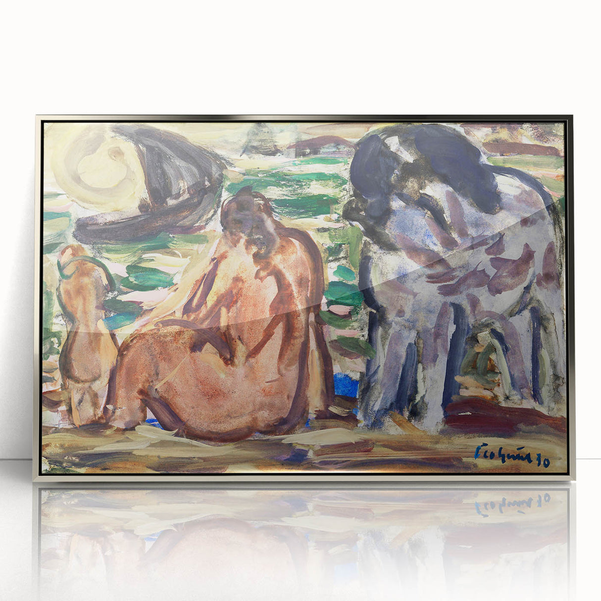 Expressionist Scene - Two Figures and a Horse by Leo Gestel | Wall Art