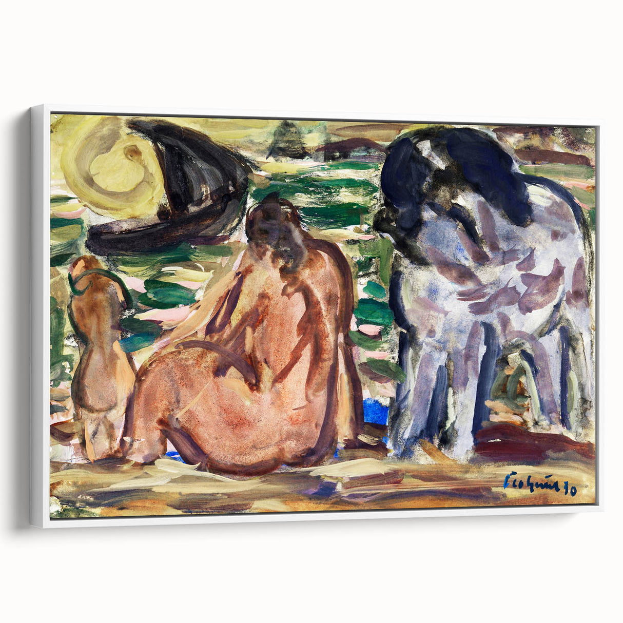 Expressionist Scene - Two Figures and a Horse by Leo Gestel | Wall Art