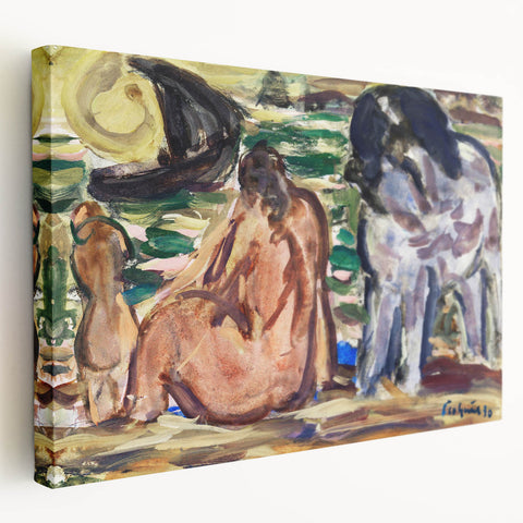 Expressionist Scene - Two Figures and a Horse by Leo Gestel | Wall Art