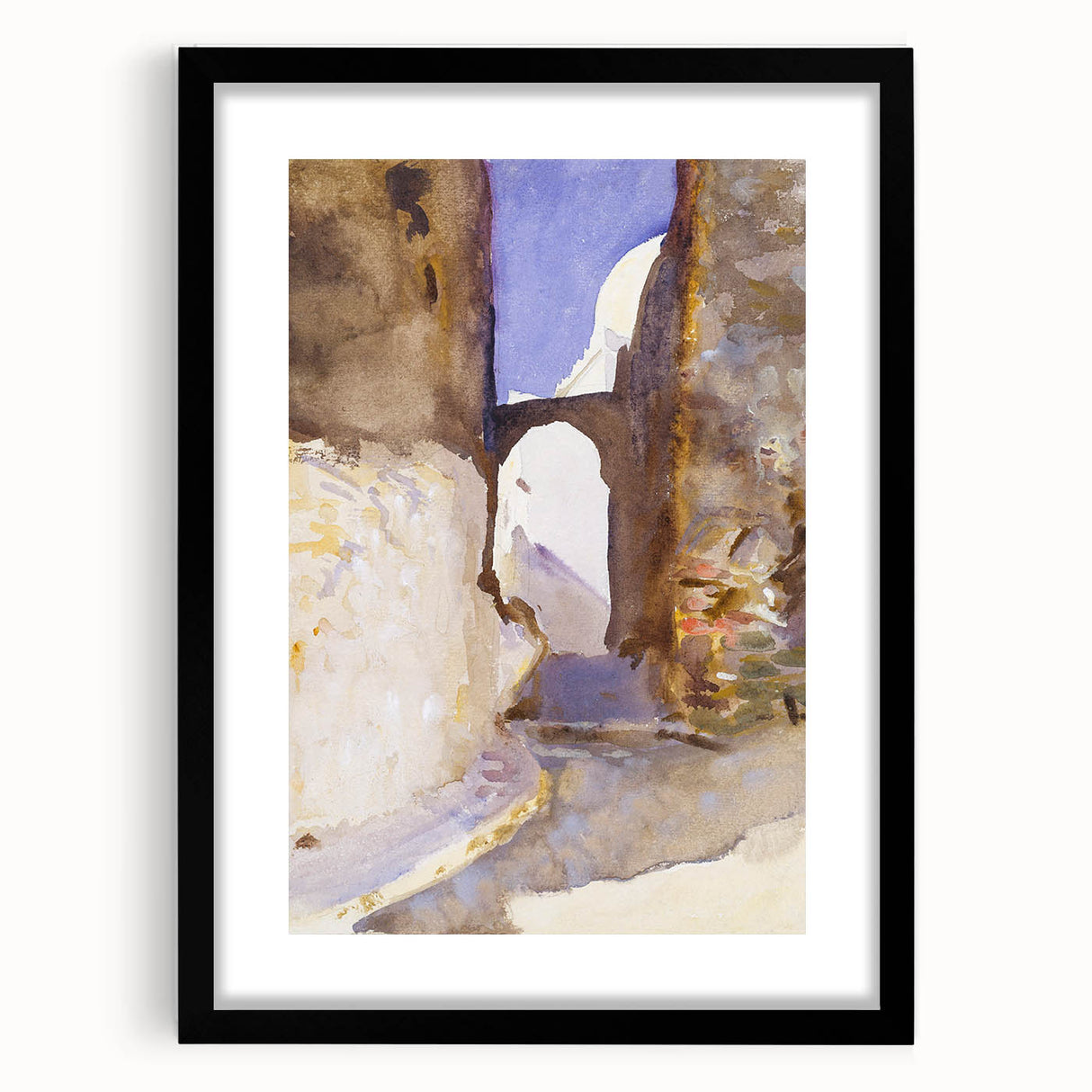 Romanticism Art: Street in Tangier by Sargent - Exotic Scenic Canvas