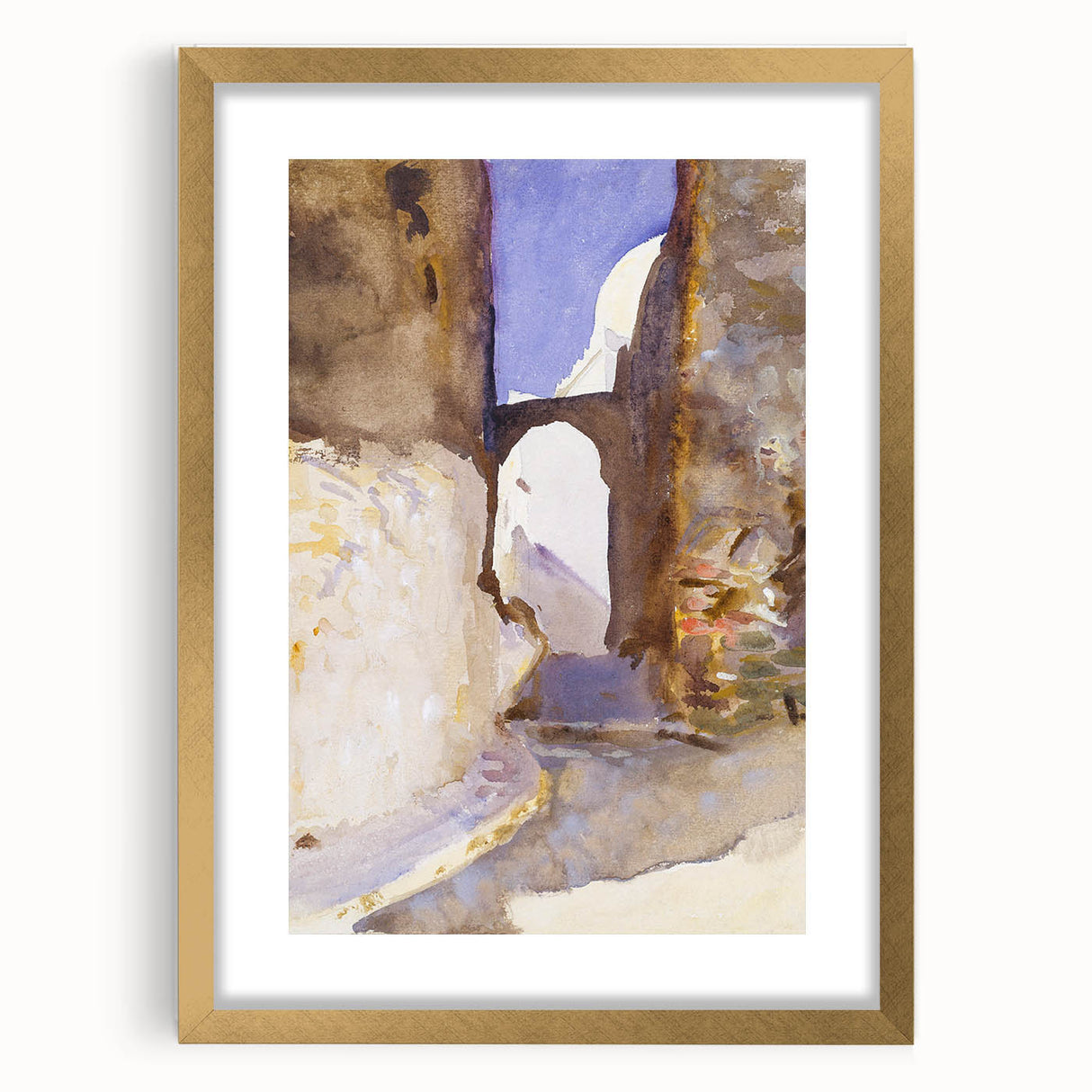 Romanticism Art: Street in Tangier by Sargent - Exotic Scenic Canvas