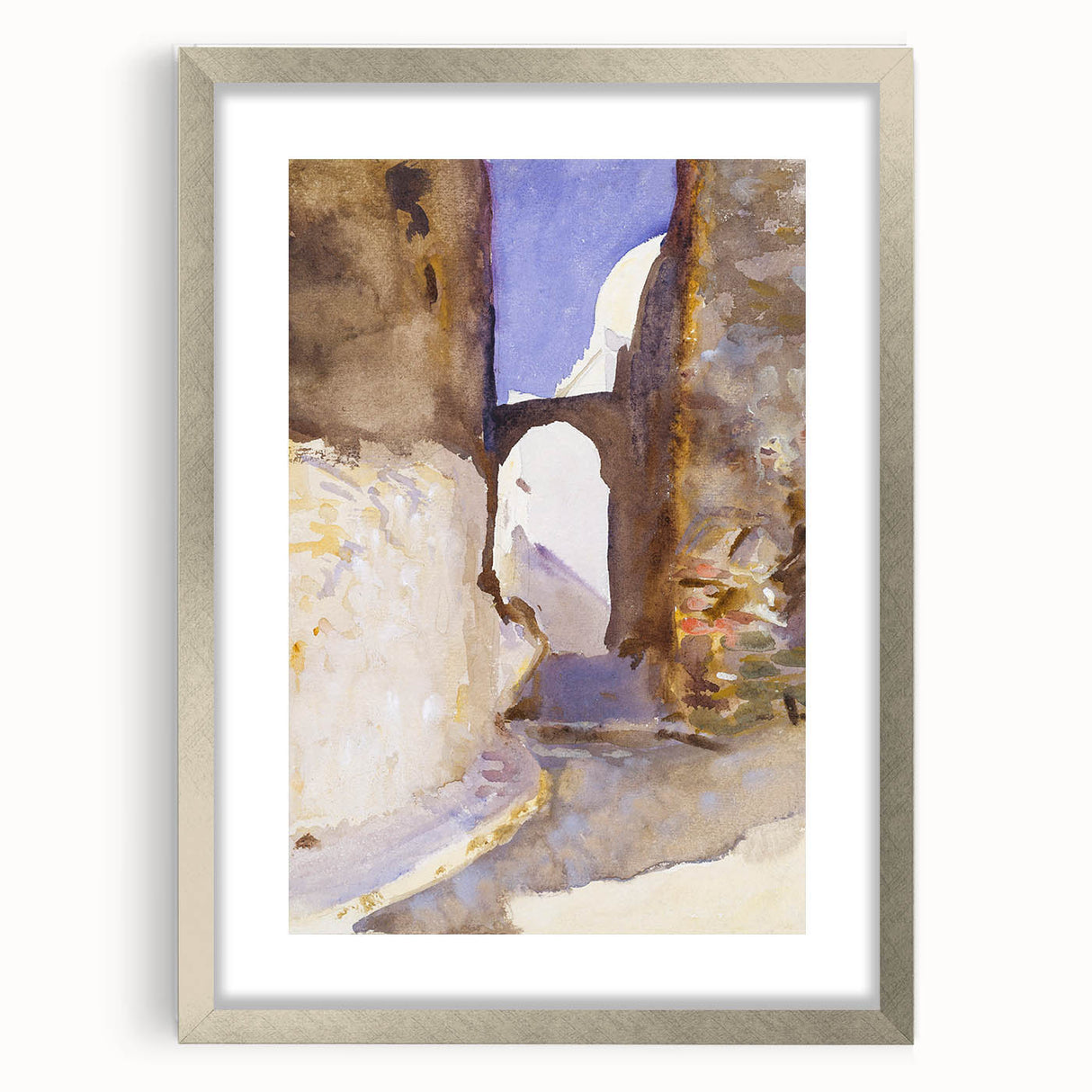 Romanticism Art: Street in Tangier by Sargent - Exotic Scenic Canvas