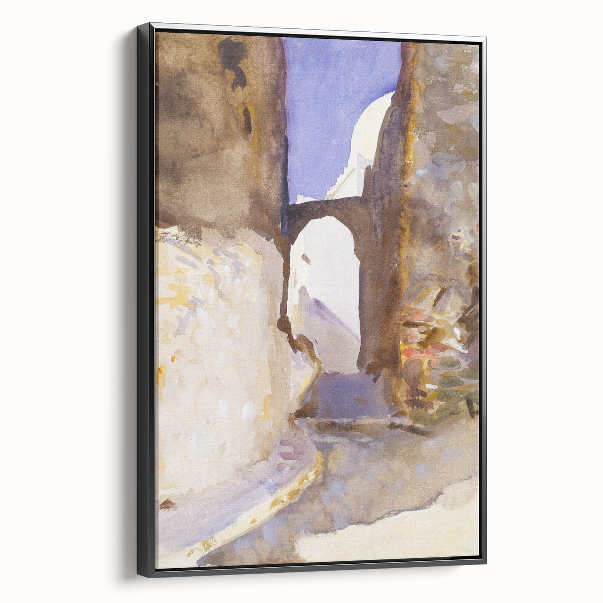 Romanticism Art: Street in Tangier by Sargent - Exotic Scenic Canvas