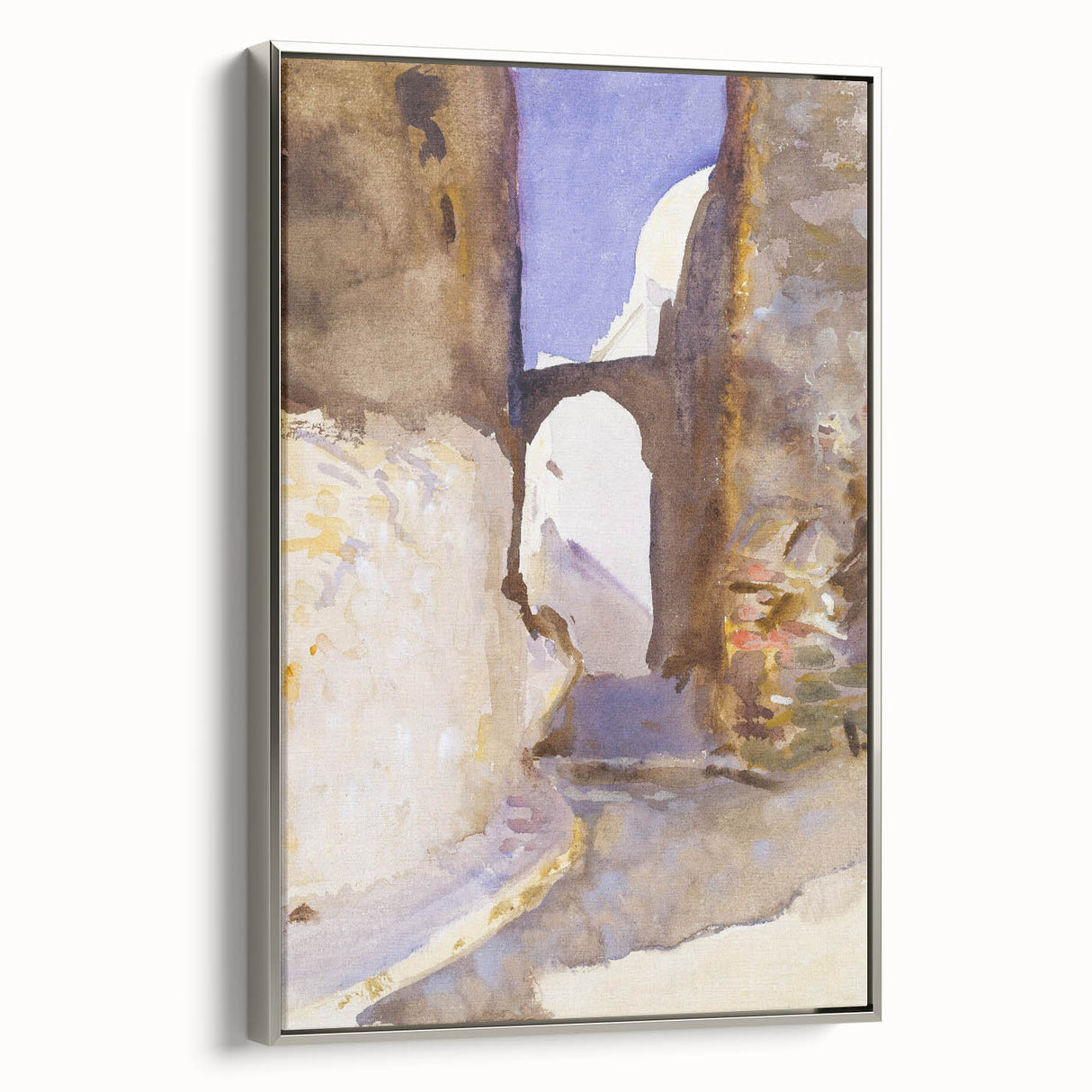 Romanticism Art: Street in Tangier by Sargent - Exotic Scenic Canvas