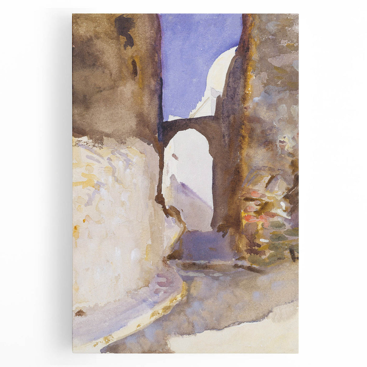 Romanticism Art: Street in Tangier by Sargent - Exotic Scenic Canvas