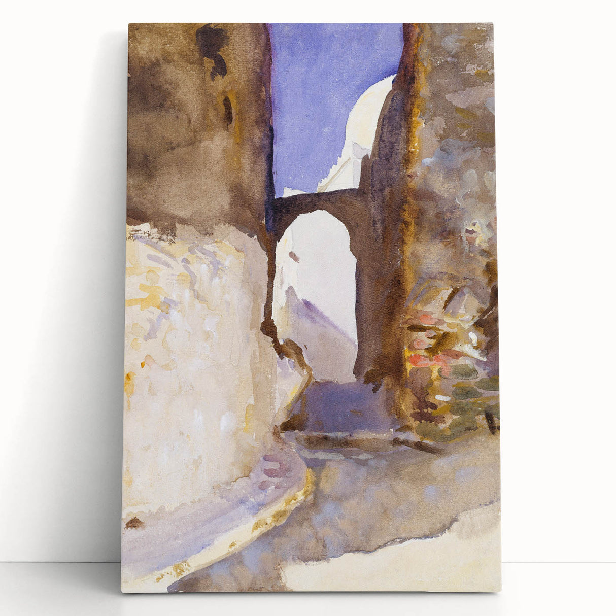 Romanticism Art: Street in Tangier by Sargent - Exotic Scenic Canvas