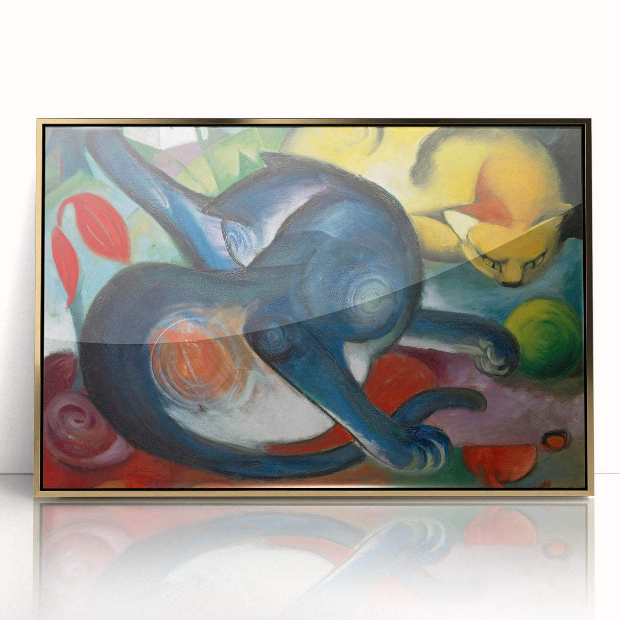 Expressionist Animal Art - Two Cats by Franz Marc | Vibrant Wall Art