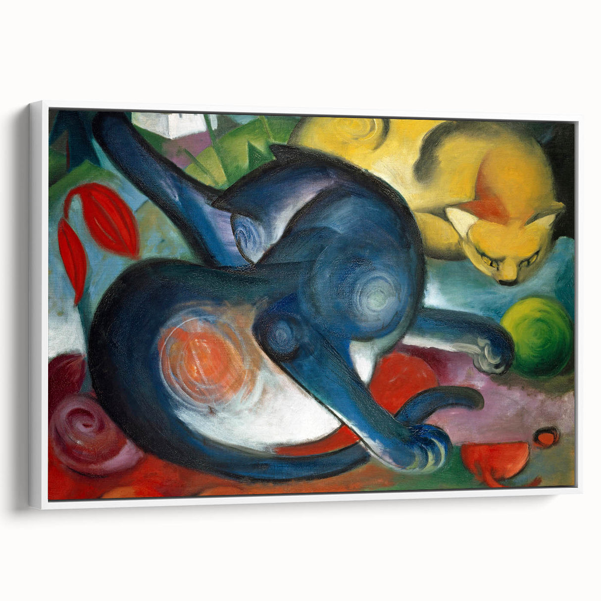 Expressionist Animal Art - Two Cats by Franz Marc | Vibrant Wall Art