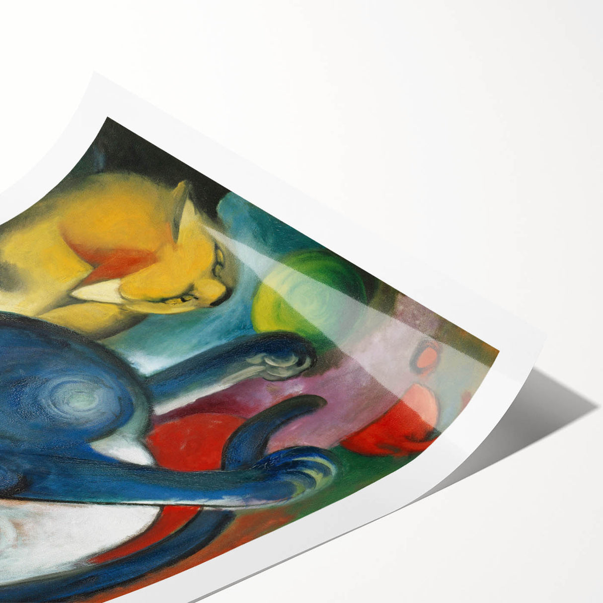 Expressionist Animal Art - Two Cats by Franz Marc | Vibrant Wall Art