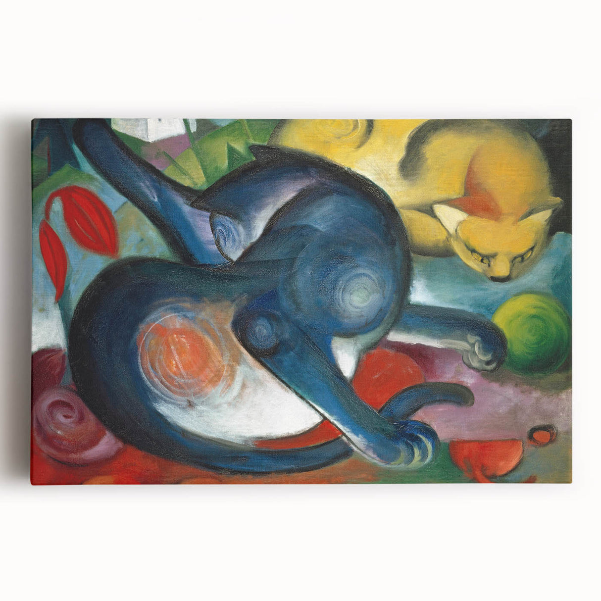Expressionist Animal Art - Two Cats by Franz Marc | Vibrant Wall Art